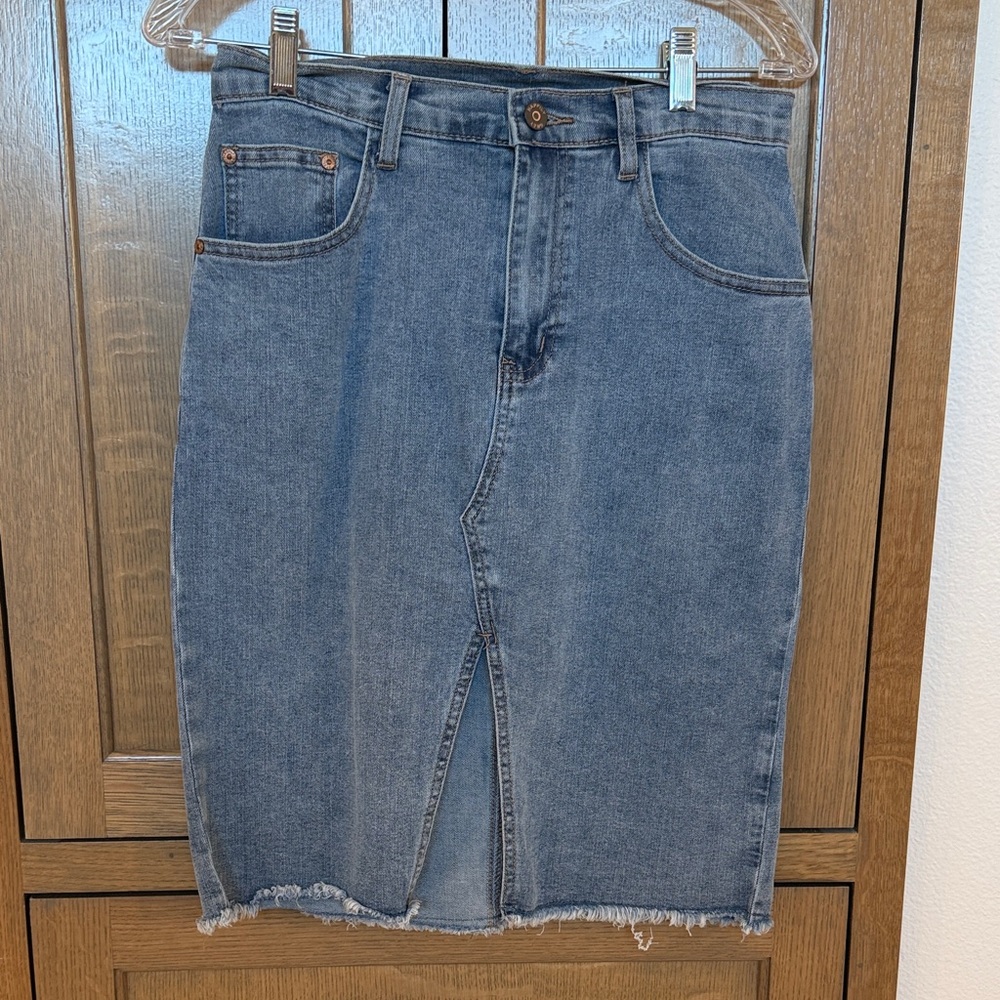 Denim Pencil Skirt